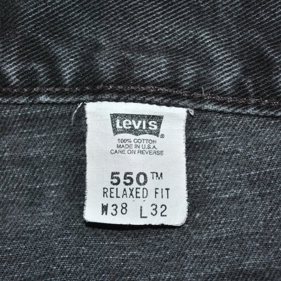 Vintage Levi's 550 Jeans Size 38 Black Relaxed Fit Made In USA - Picture 3 of 12